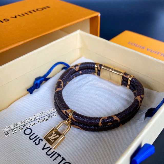 Louis Vuitton新款飾品 路易威登Circle可逆手鐲 LV鎖頭線條手繩手環  zglv2127